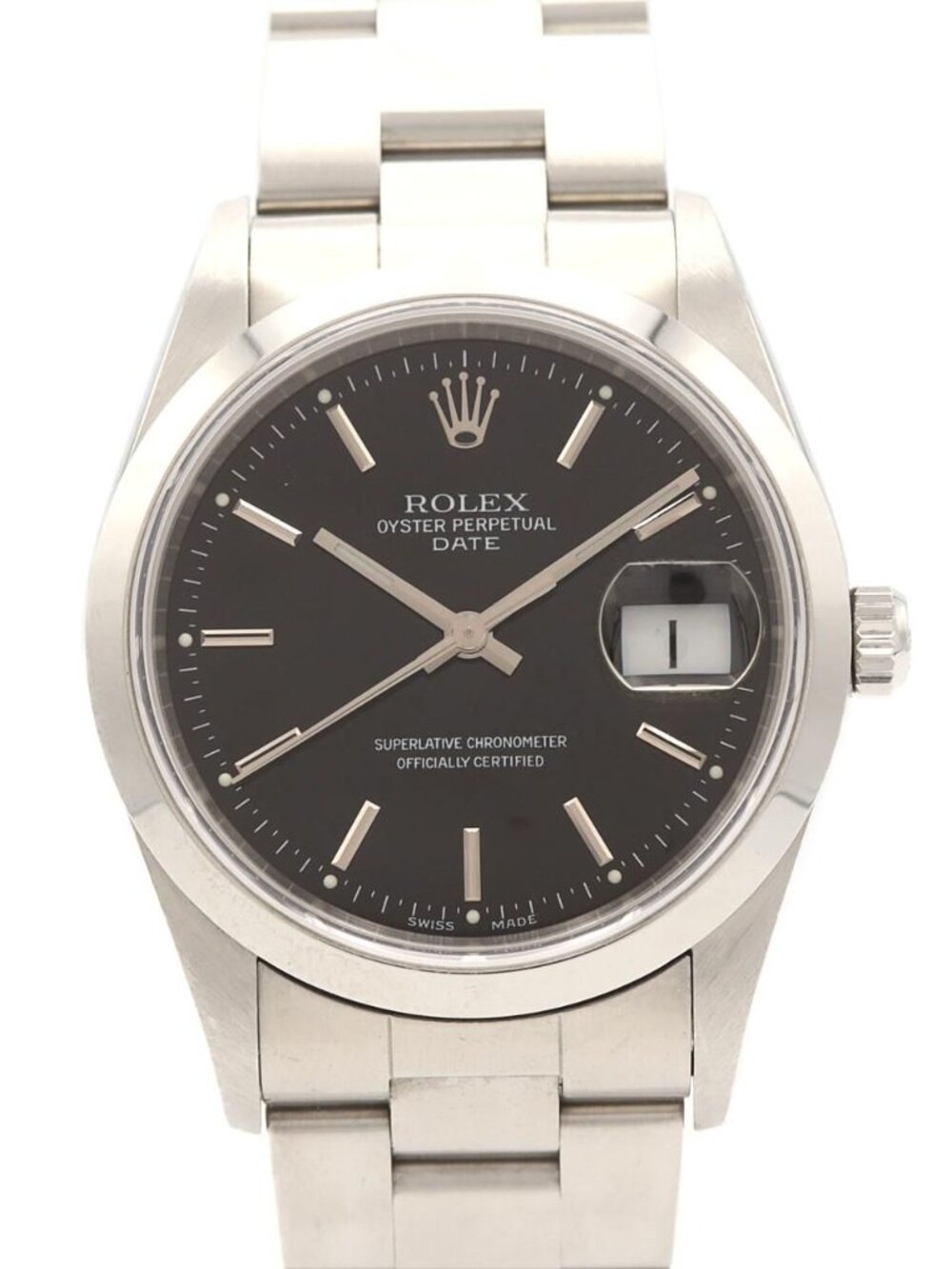 Rolex Oyster Perpetual Date SS Automatic Winding Number Watch